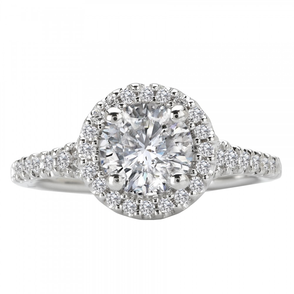 Round Diamond Halo Engagement Ring