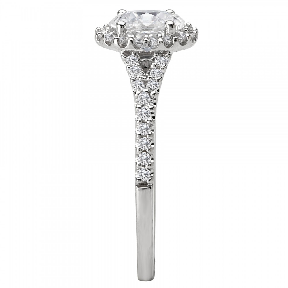 Oval Diamond Halo Engagement Ring