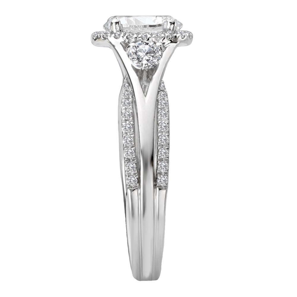 Intricate Oval Diamond Engagement Ring with Halo