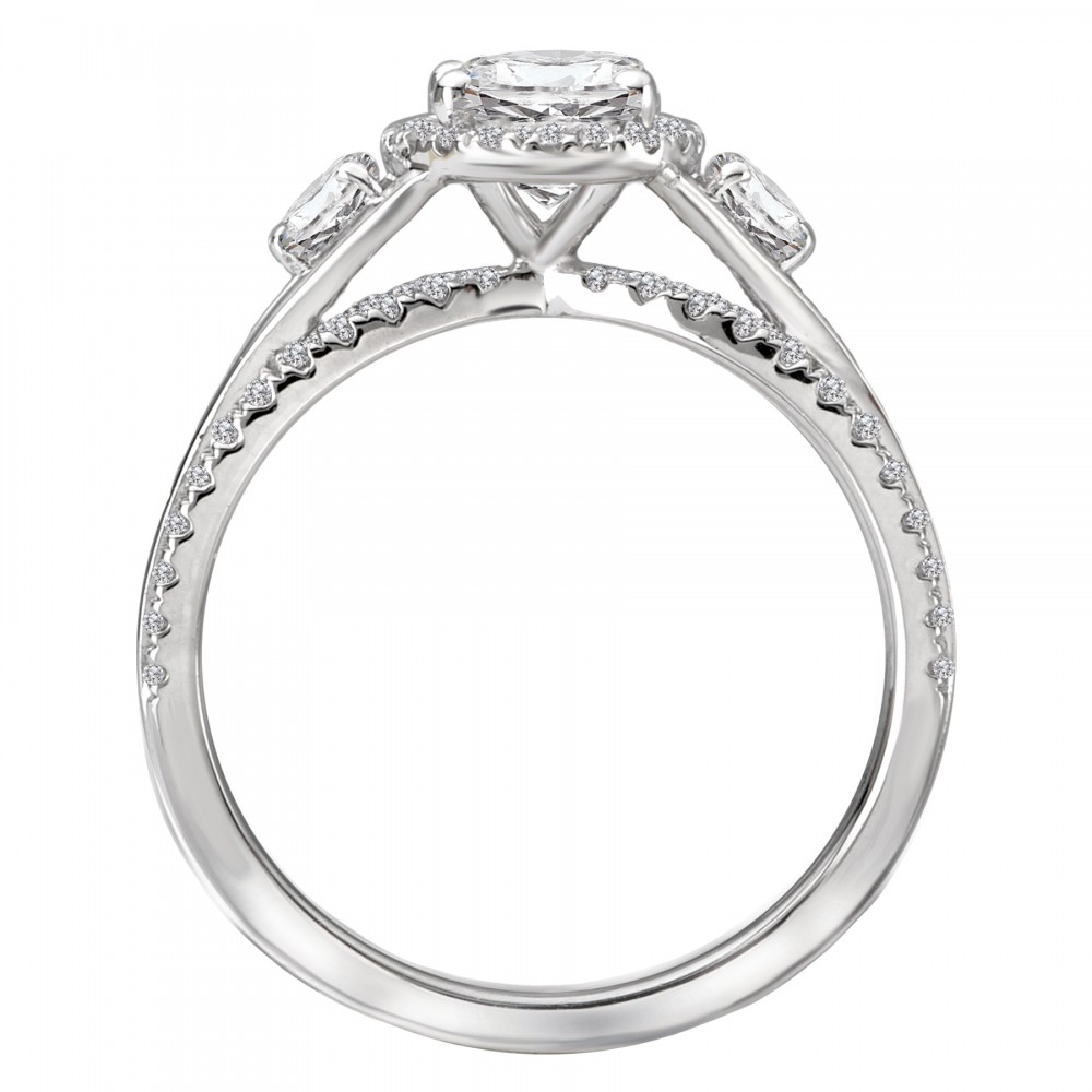 Intricate Oval Diamond Engagement Ring with Halo