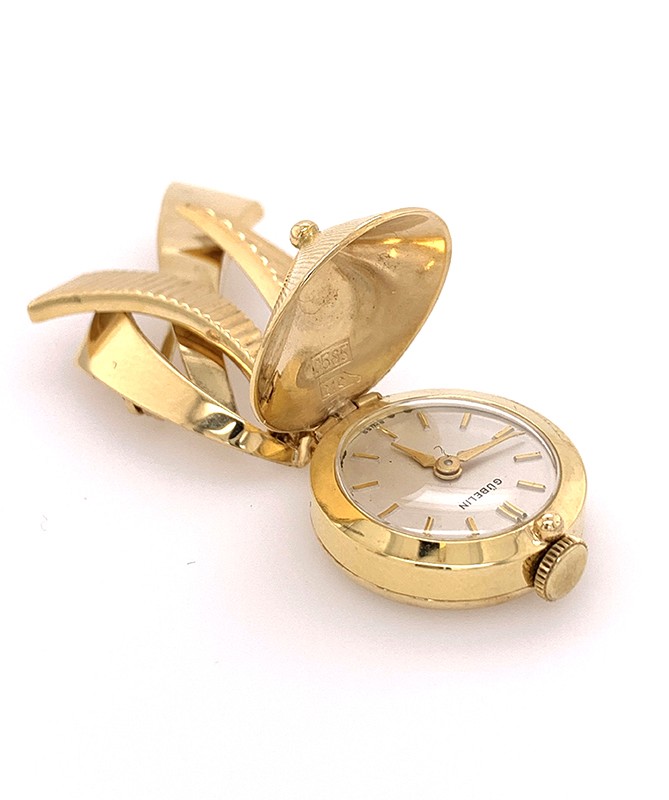 Gubelin Watch Brooch in 14kyg