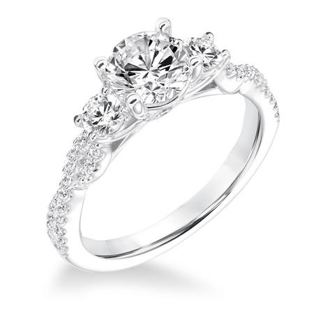Three Stone Diamond Engagement Ring with Twisted Band