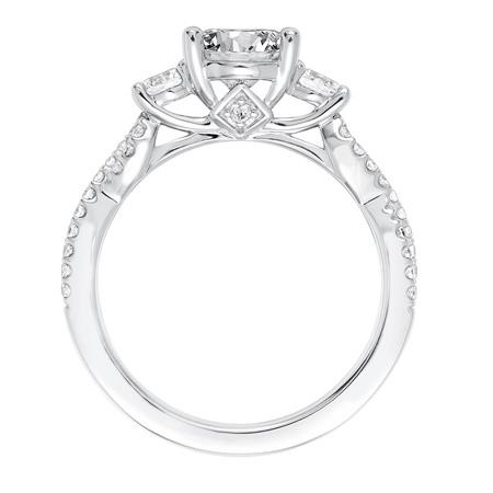 Three Stone Diamond Engagement Ring with Twisted Band