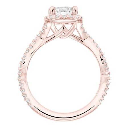 Diamond  Engagement Ring with Halo and Twist