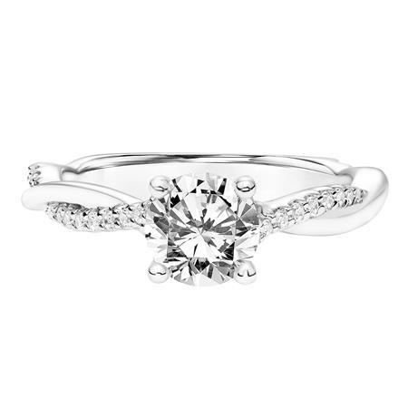 Diamond Engagement Ring with Polish and Diamond Twist Band