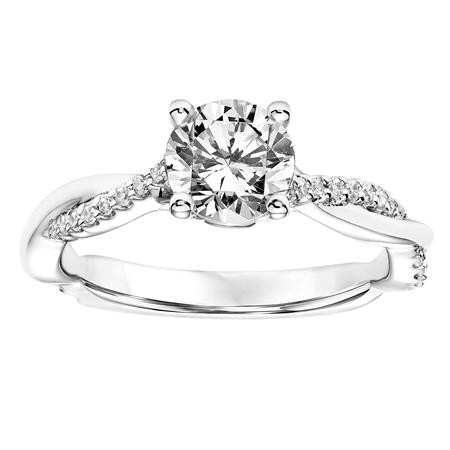 Diamond Engagement Ring with Polish and Diamond Twist Band
