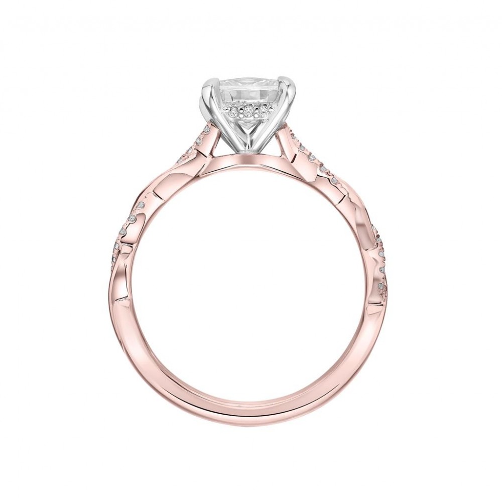 Contemporary Princess Cut Twist Diamond Engagement Ring