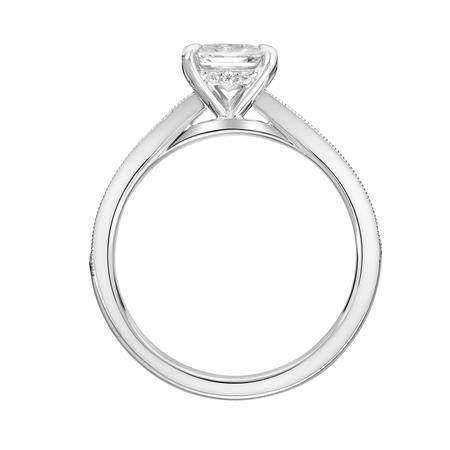 Princess Diamond Engagement Ring with Milgrain Accent