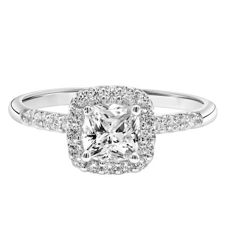 Diamond Engagement Ring with Cushion Halo