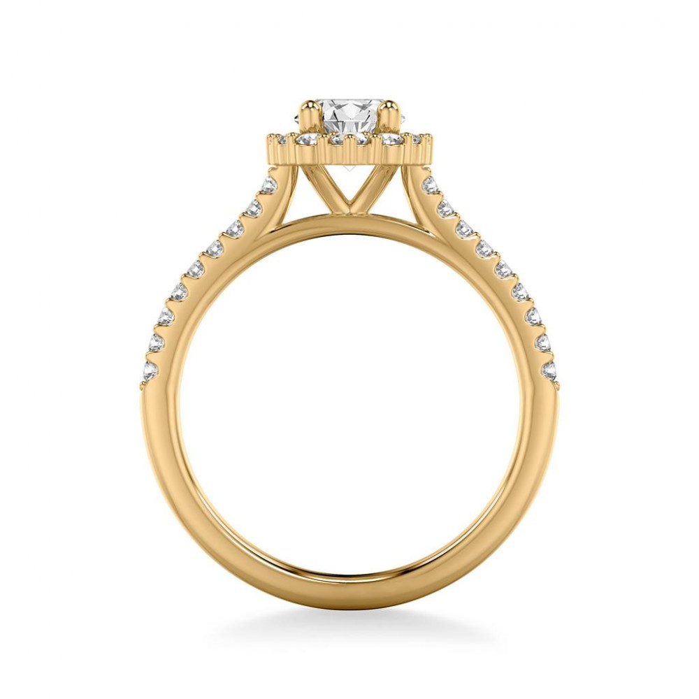 Unique Oval Diamond Engagement Ring with Graduated Halo