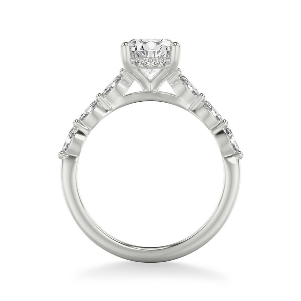 Diamond Engagement Ring with Marquise Shared Prong Sides