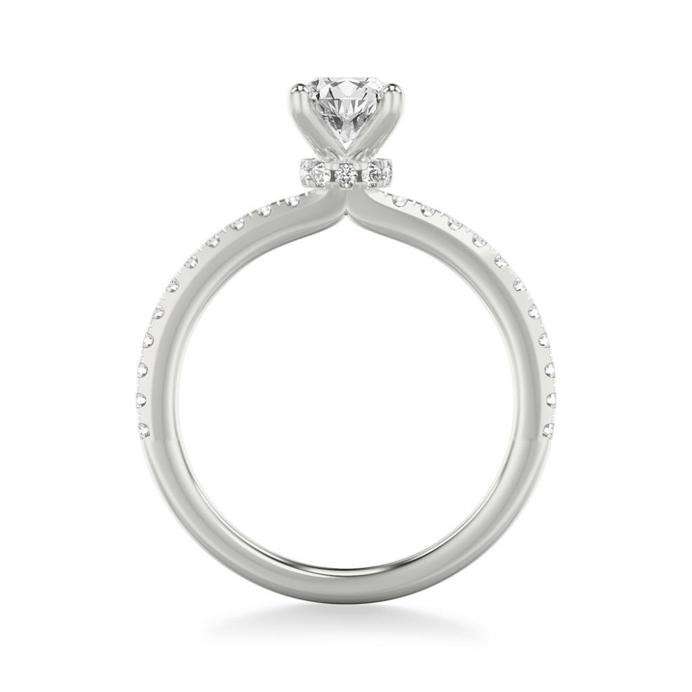 Timeless Oval Diamond Engagement Ring with Hidden Diamond Halo