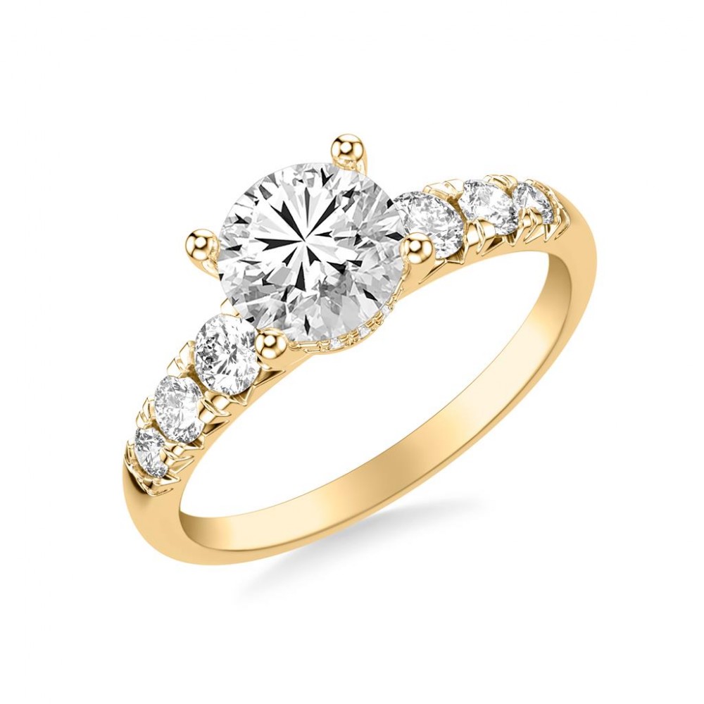 Diamond Engagement Ring with Graduated Side Diamonds