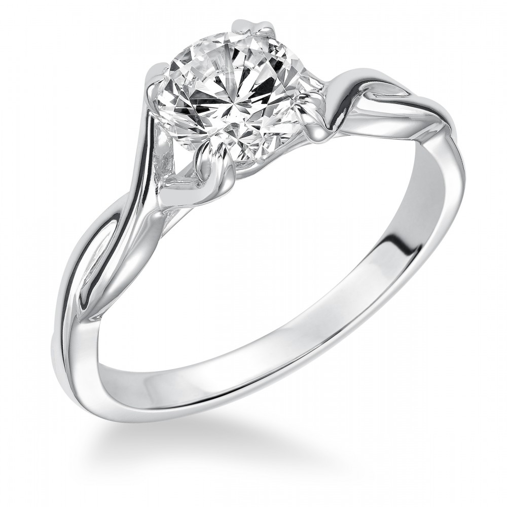 Round Diamond Engagement Ring with Twist
