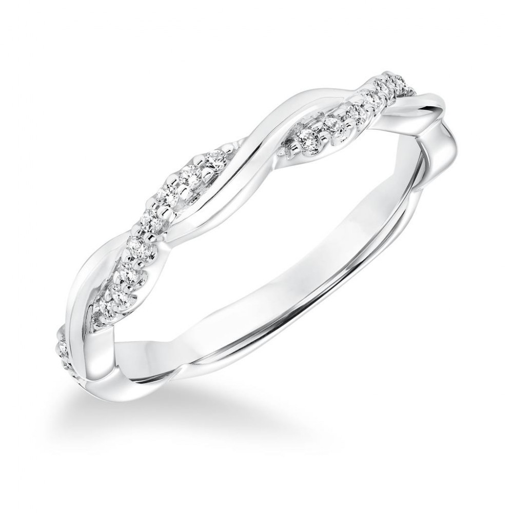 Twisted Polished and Diamond Band