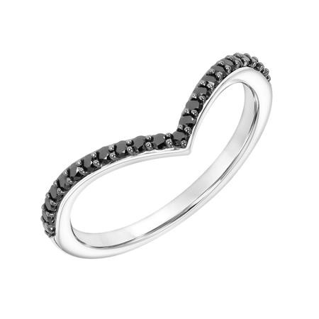 V-Shape Black Diamond Stackable Band