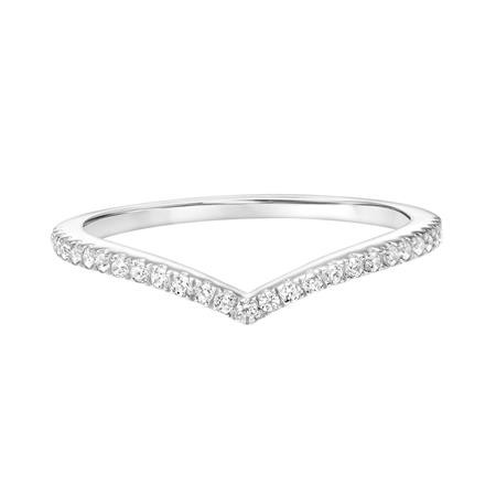 Contemporary V-Shape Diamond Stackable Band