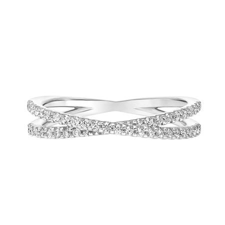 Criss Cross Diamond Stackable Wedding Band
