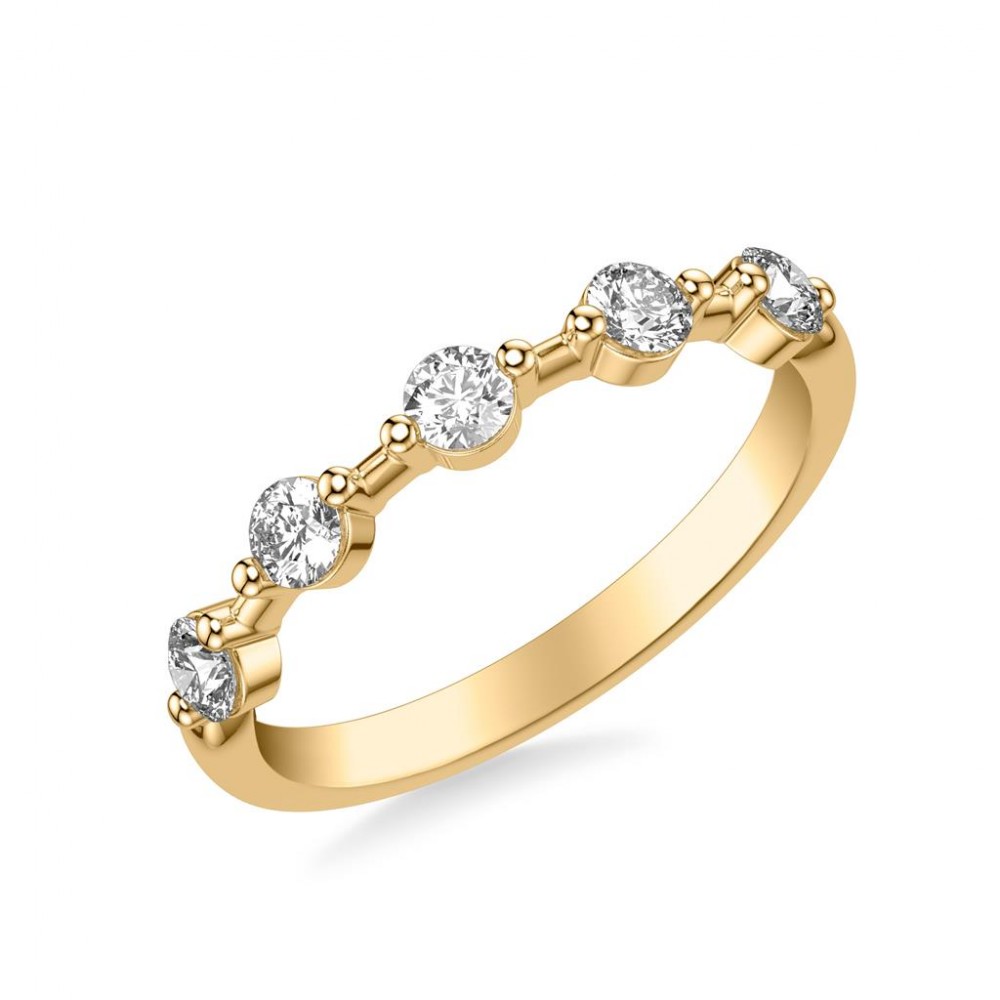 Modern Five Stone Diamond Band with Spaces