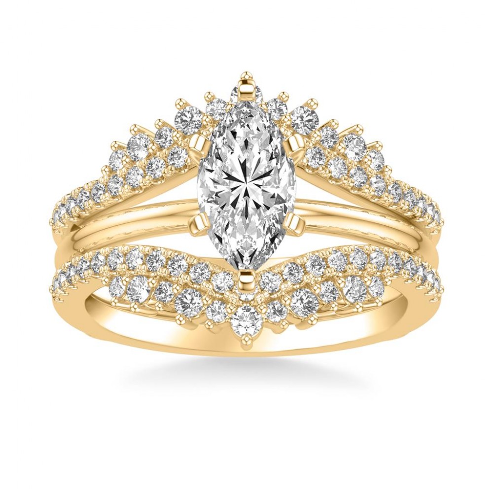 Unique V-Shape Diamond Ring Enhancer with Floating Diamonds