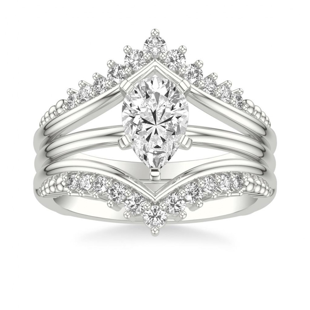 Chevron Ring Enhancer with Graduated Diamonds