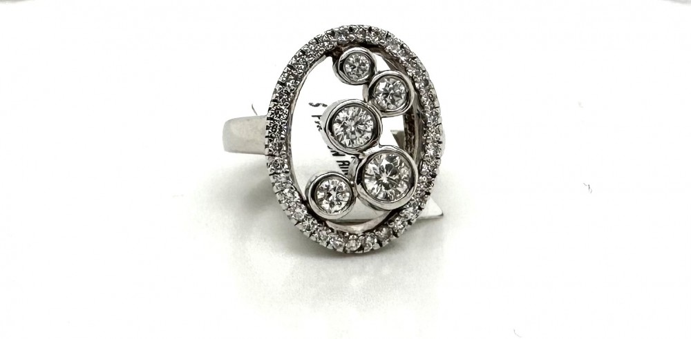Estate 14KWG Diamond Fashion Ring