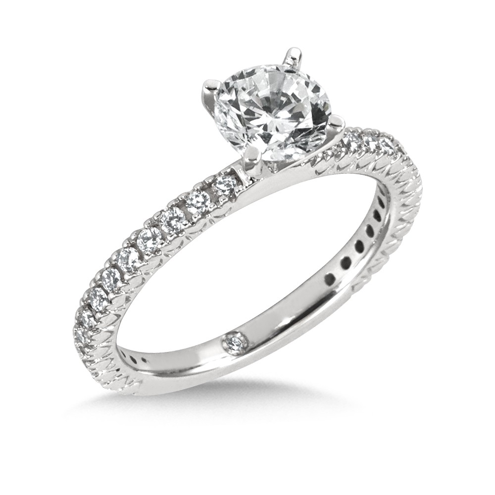 Diamond Engagement Ring with Classic Diamond Band