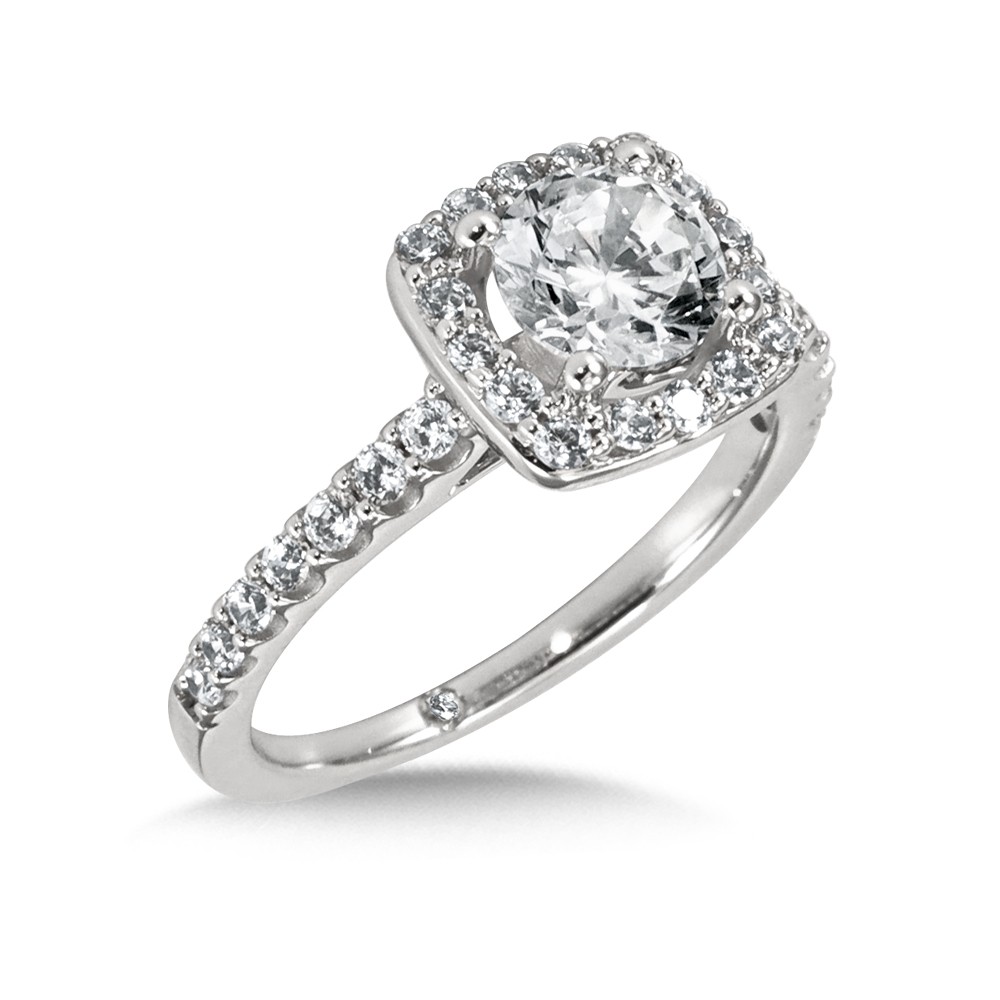 Diamond Engagement Ring with Cushion Halo