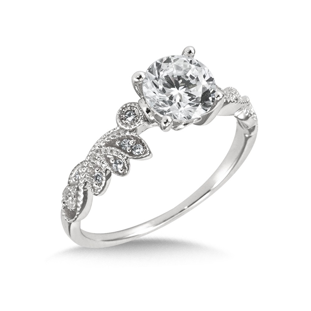 Leaf Design Diamond Engagement Ring