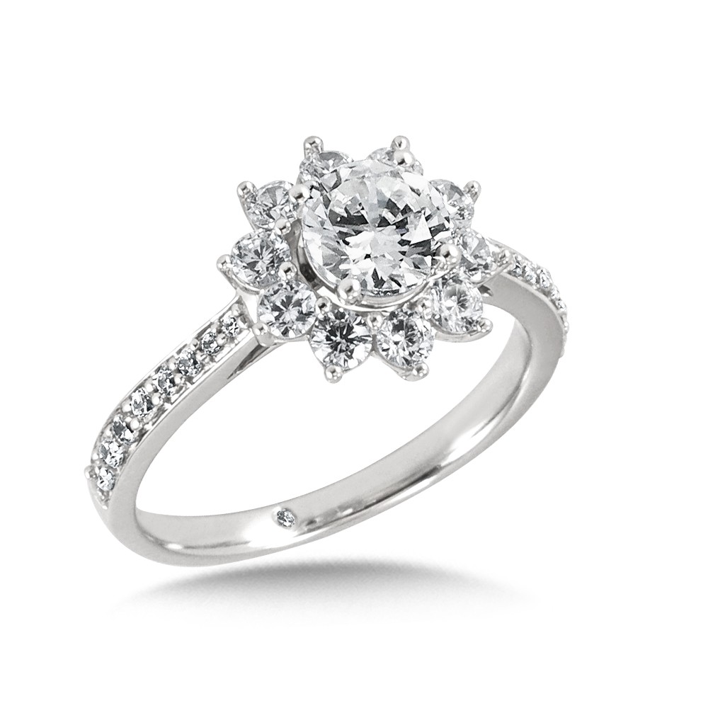 Floral Diamond Engagement Ring