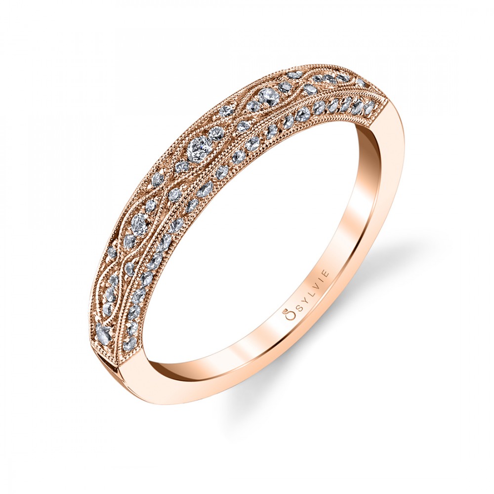 Fashionable Vintage Inspired Diamond Wedding Band