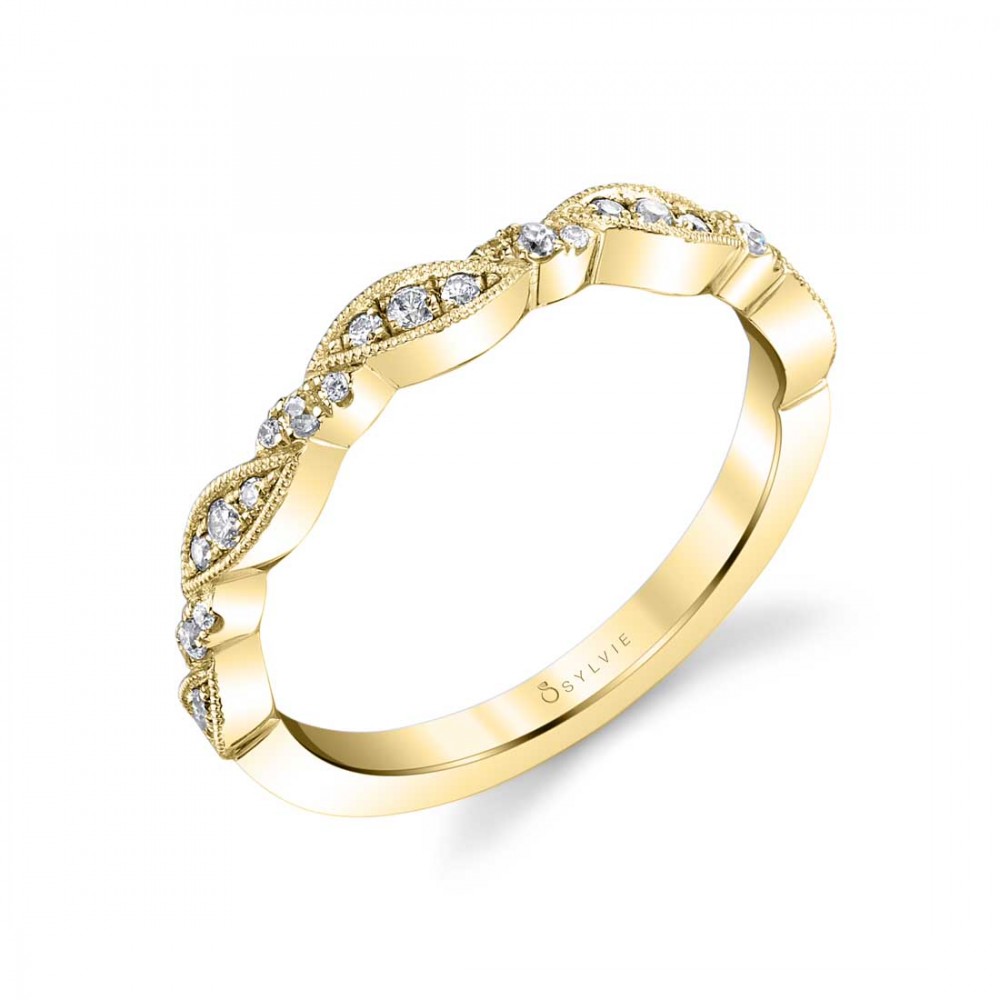 Vintage Inspired Stackable Diamond Wedding Band