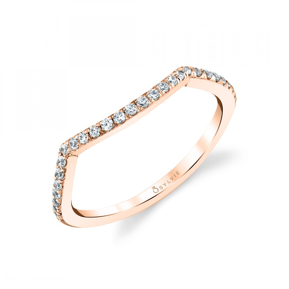 Contoured Diamond Wedding Band