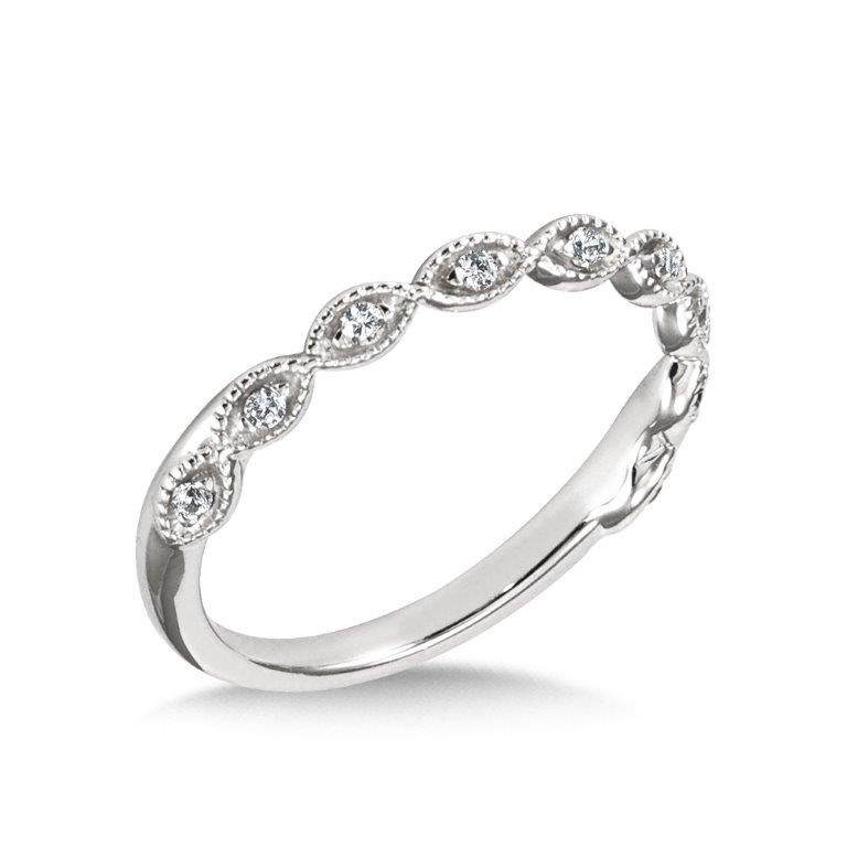 Scalloped Stackable Diamond Wedding Band