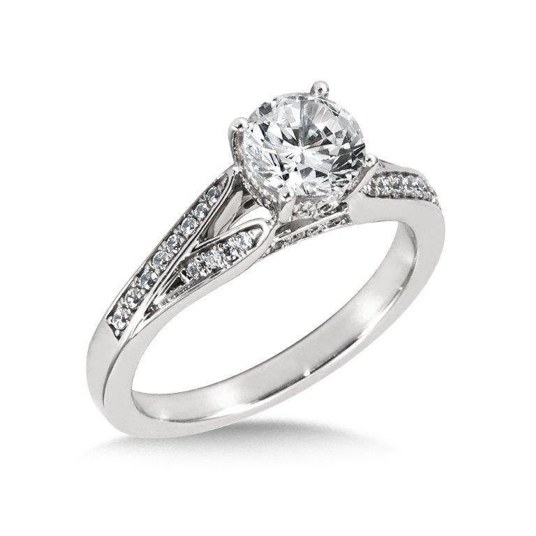 Unique Split Shank Diamond Engagement Ring