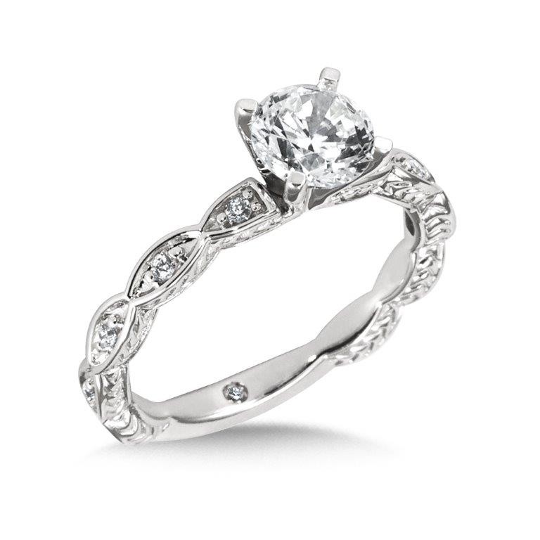 Scalloped Diamond Engagement Ring