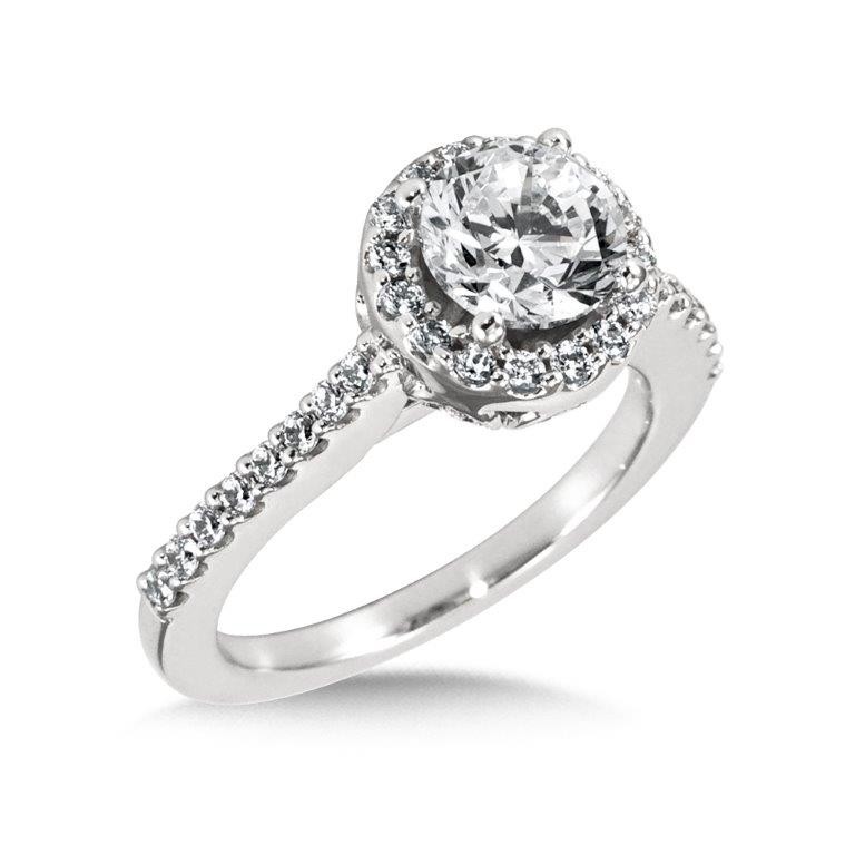 Round Diamond Halo Engagement Ring
