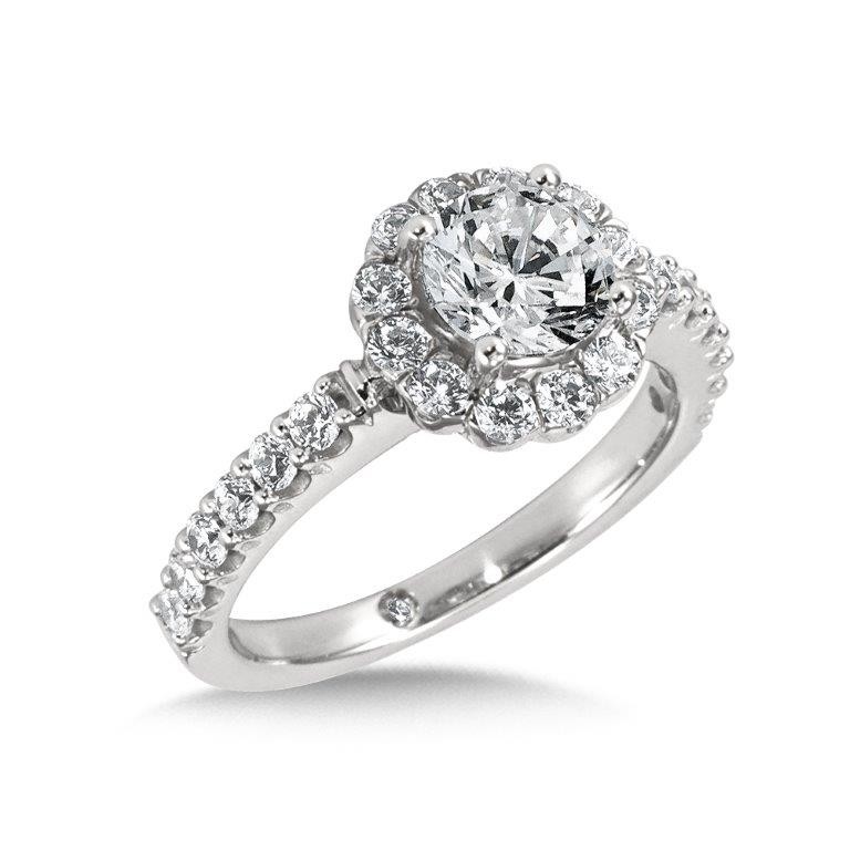 Flower Halo Diamond Engagement Ring