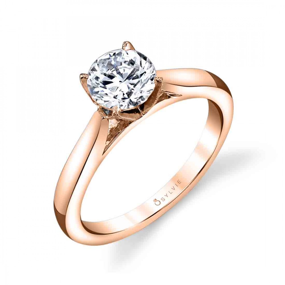 Aubree Modern Solitaire Diamond Engagement Ring