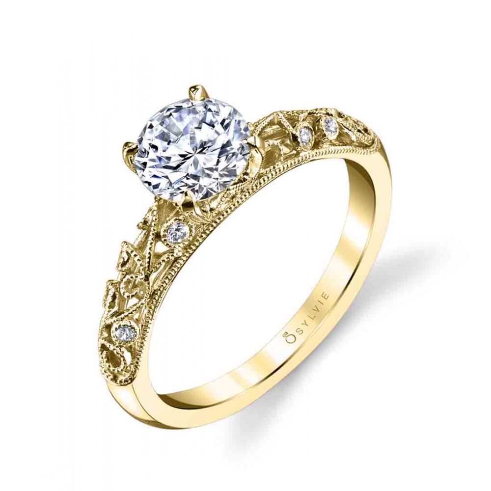 Elaina Vintage Inspired Diamond Engagement Ring
