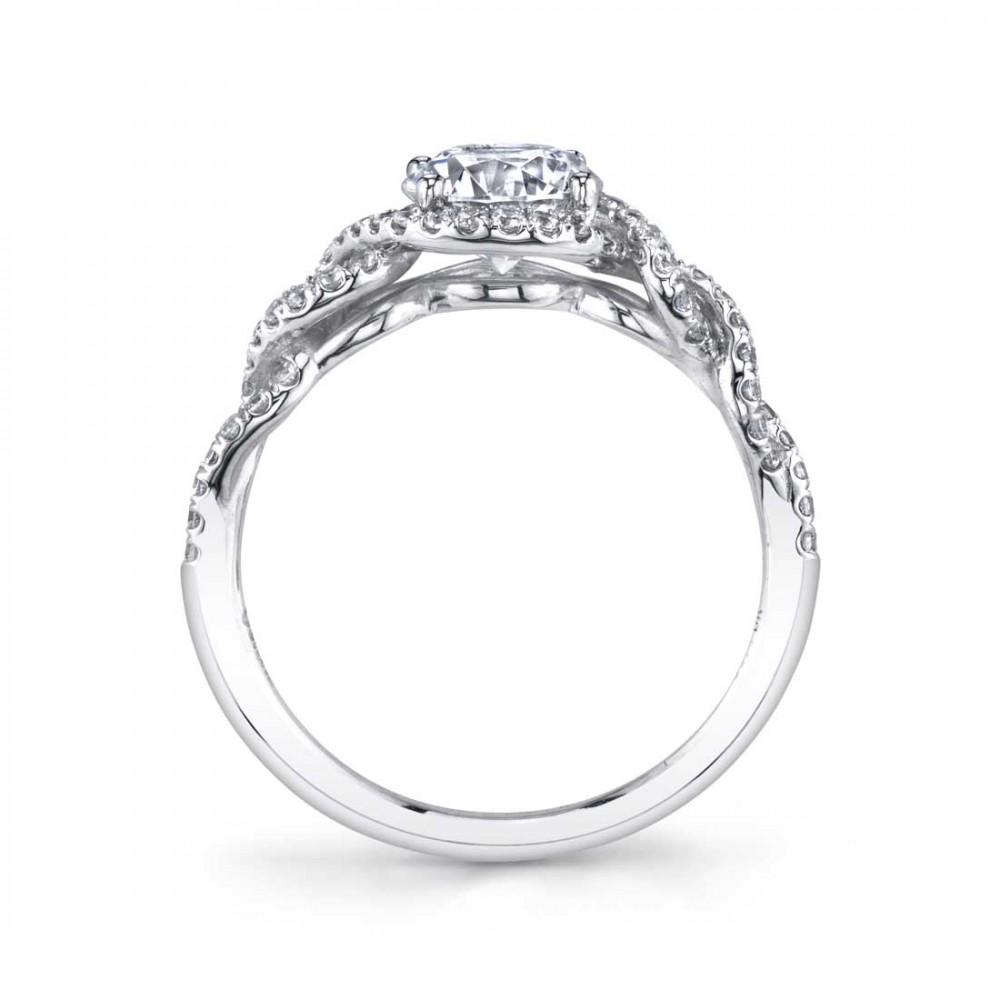 Audrey Spiral Diamond Engagement Ring with Halo
