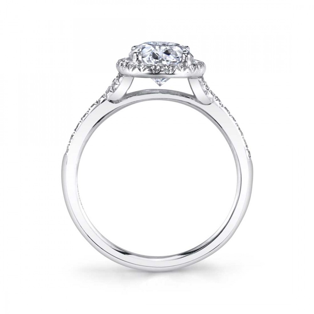 Alexandra Oval Diamond Engagement Ring with Halo