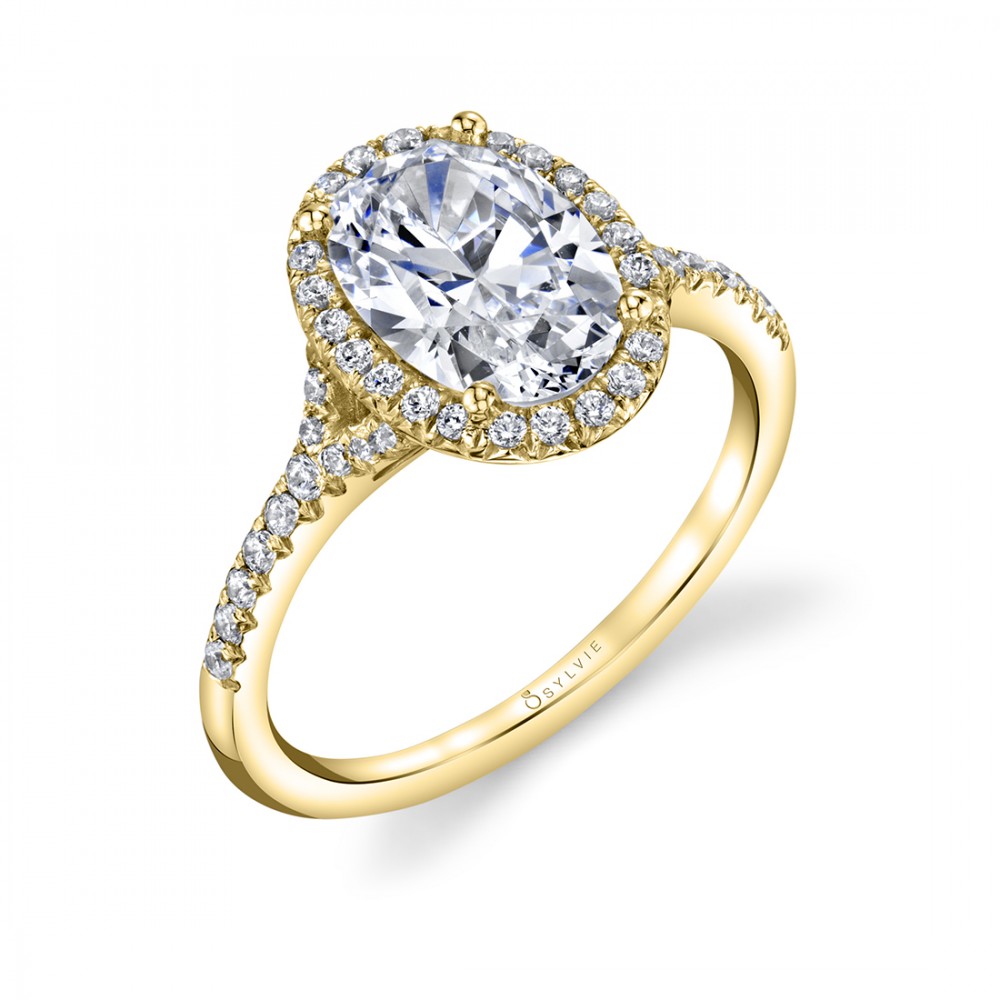 Alexandra Oval Diamond Engagement Ring with Halo