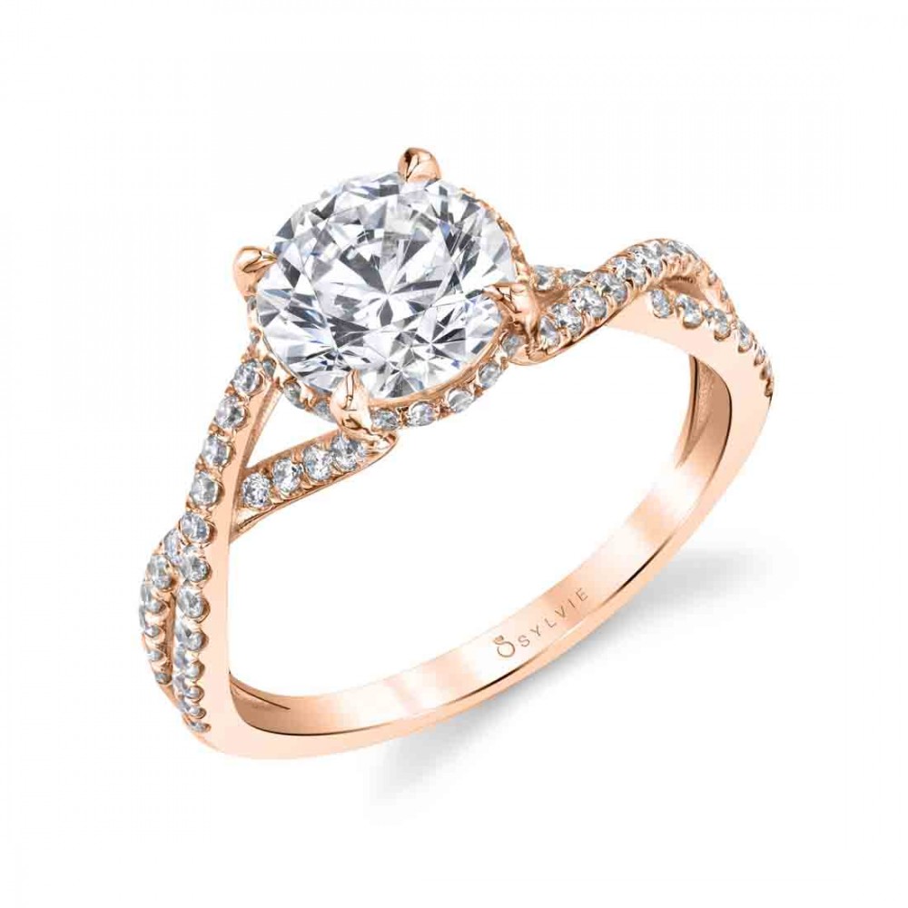 Agnia Twisted Diamond Engagement Ring