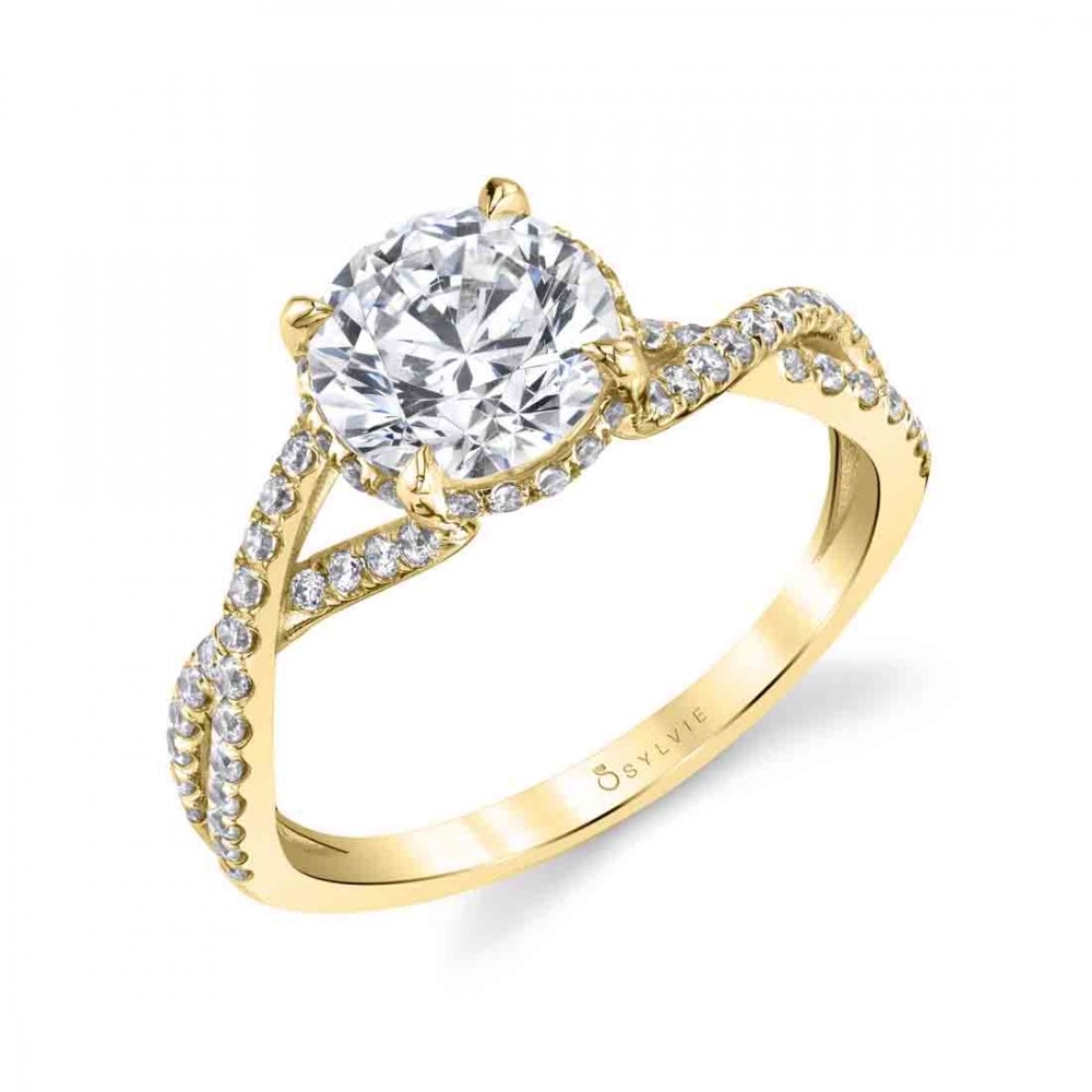 Agnia Twisted Diamond Engagement Ring
