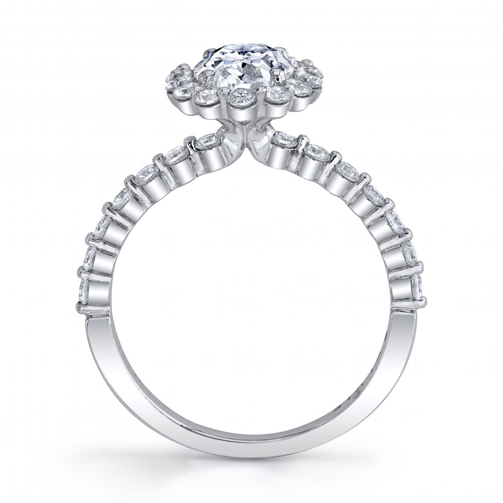 Athena Oval Diamond Engagement Ring with Halo
