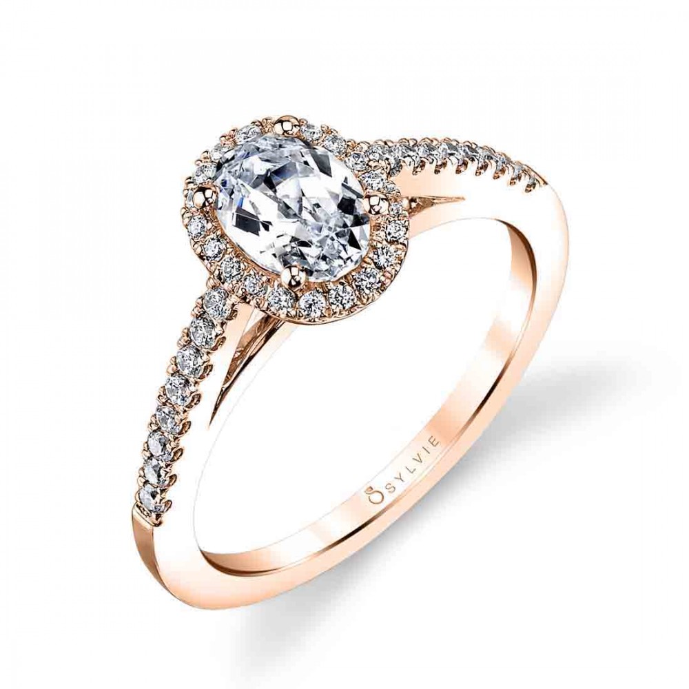 Klara Oval Diamond Engagement Ring with Halo