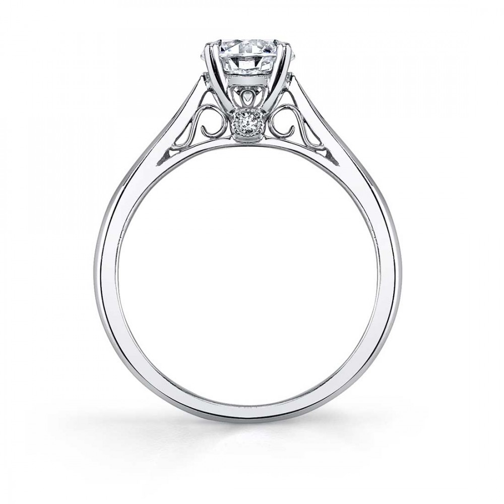 Carina High Polish Round Diamond Solitaire Engagement Ring