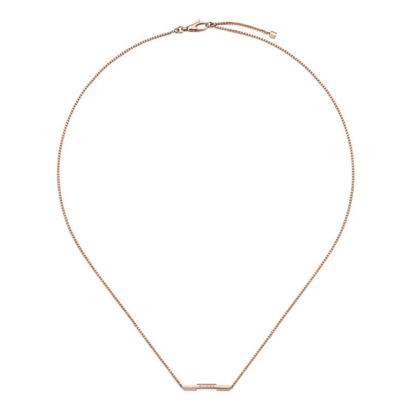 Gucci Link To Love Bar Necklace in Rose
