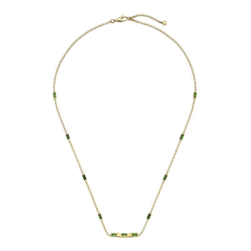 Gucci Link to Love Necklace with Green Tourmaline in Yellow Gold